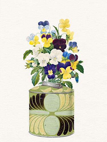 Colorful Pansy Bouquet Art Print by Wild Violets