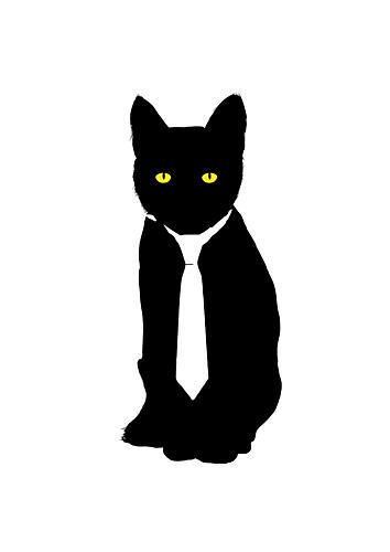 Dapper Black Cat Art Print