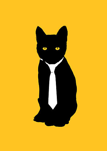 Dapper Black Cat Art Print