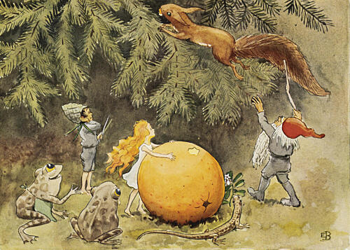 Solagget 1932 Ekorren Art Print by Elsa Beskow