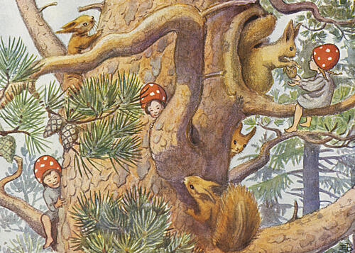Elsa Beskow Tomtebobarnen 1937 Tradet Art Print by Elsa Beskow