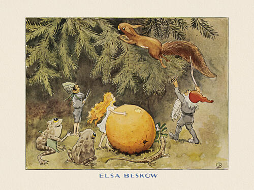 Solagget Ekorren Art Print by Elsa Beskow