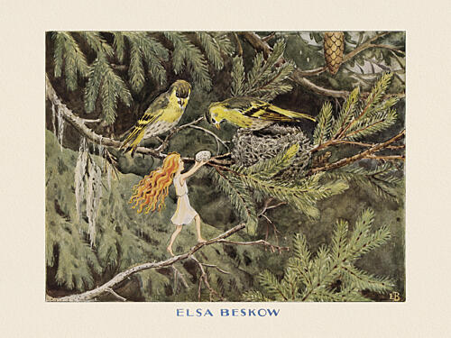 Solagget Faglarna Art Print by Elsa Beskow