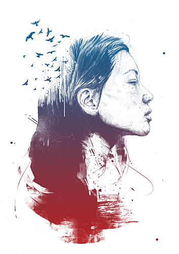 Serene Flight Portrait Art Print