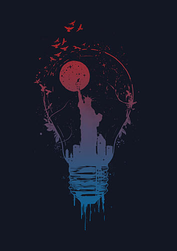 Urban Liberty Light Art Print