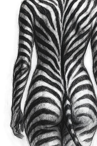 Zebra Striped Form Art Print by Natalie Bruns