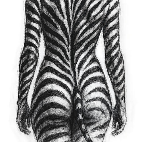 Zebra Striped Figure Art Print by Natalie Bruns