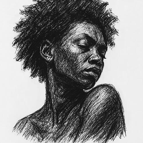 Serene Black Woman Art Print by Natalie Bruns