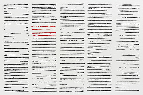 Contrasting Red Lines Art Print by Natalie Bruns