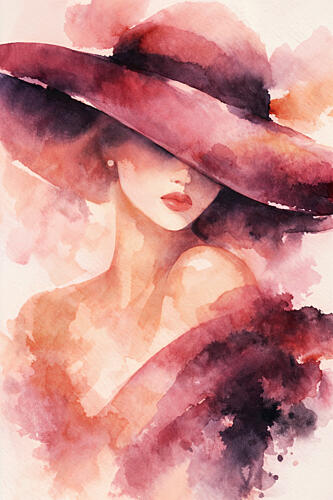 Elegant Woman in Hat Art Print by Natalie Bruns