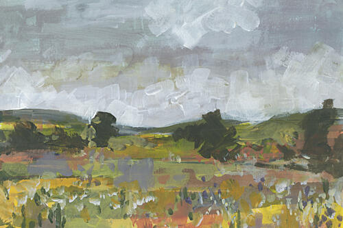 Moody Fields and Sky Art Print by Cartissi