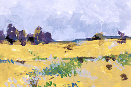 Abstract Golden Field Landscape Doré reproduction