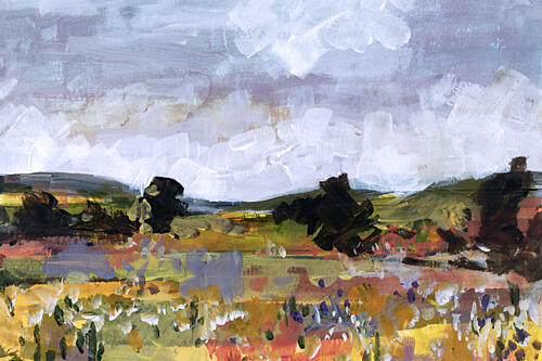 Vibrant Countryside Fields Art Print
