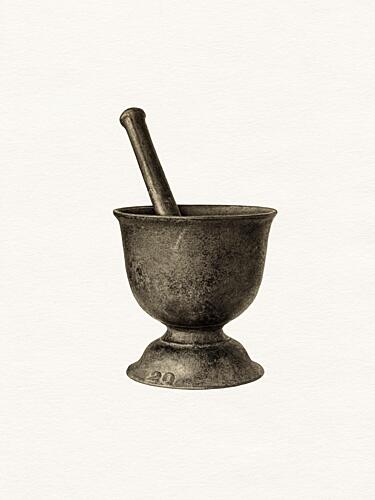 Vintage Apothecary Mortar Art Print by Wild Violets
