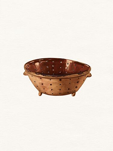 Rustic Terracotta Colander Art Print