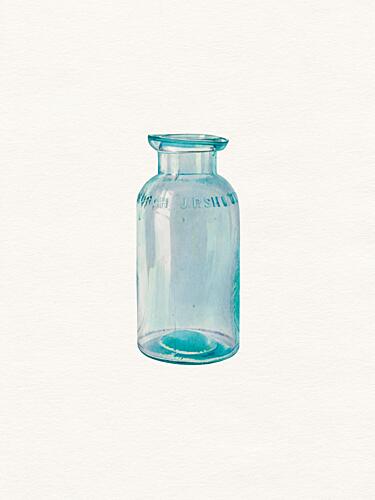 Aqua Apothecary Bottle Art Print