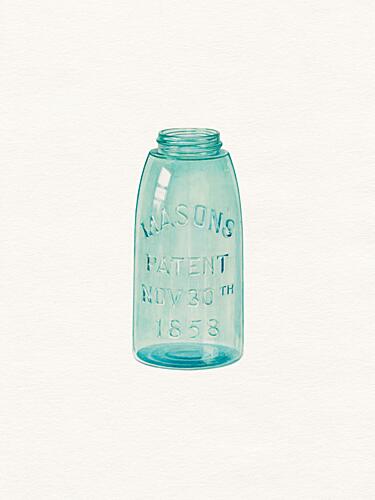 Aqua Canning Jar Art Print