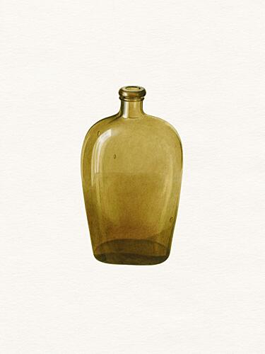 Vintage Green Glass Bottle Art Print by Wild Violets