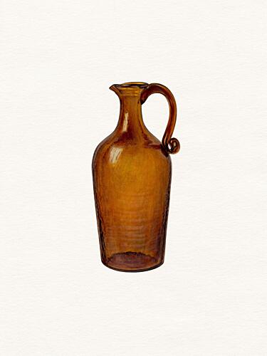 Vintage Amber Jug Art Print by Wild Violets