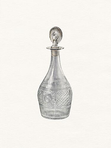 Vintage Crystal Decanter Art Print by Wild Violets