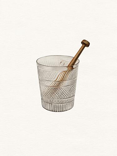 Cocktail Muddler in Glass Art Print by Wild Violets