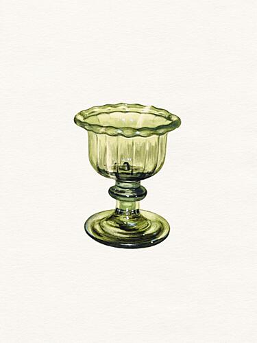 Antique Green Goblet Art Print by Wild Violets