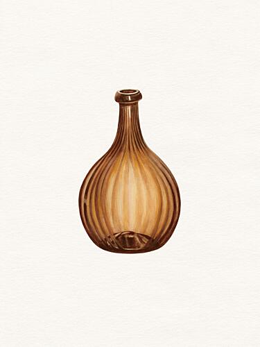 Amber Ribbed Bottle Art Print by Wild Violets