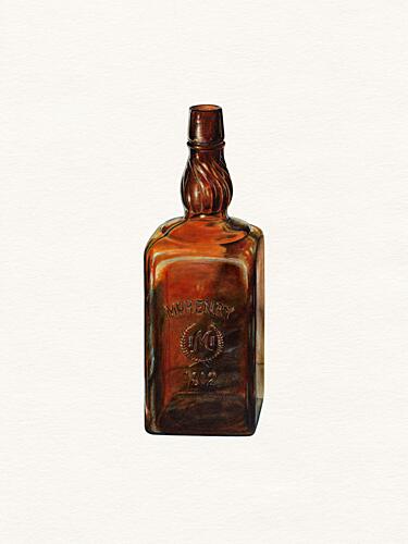 Centenary Whiskey Bottle Art Print by Wild Violets