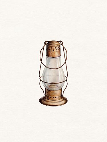 Vintage Oil Lantern Art Print by Wild Violets