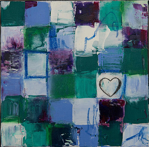 Abstract Grid Heart Art Print by Deb Chaney