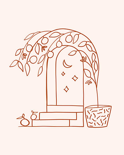 Moonlit Garden Arch Art Print
