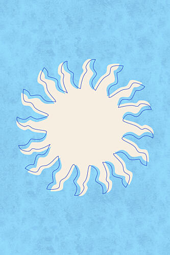 Serene Blue Sun Art Print