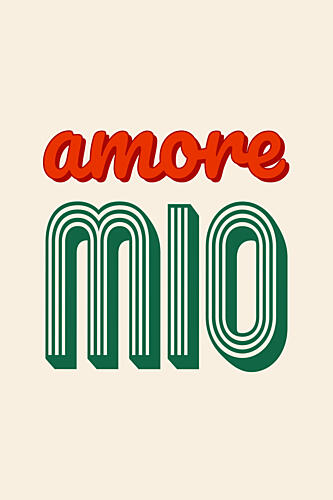 Amore Mio Retro Text Art Print