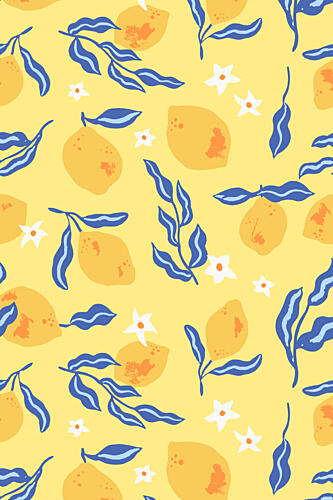 Vibrant Lemon Pattern Art Print