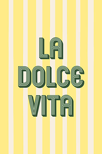 la Dolce Vita Yellow Stripes Art Print by Karen Menzenbach
