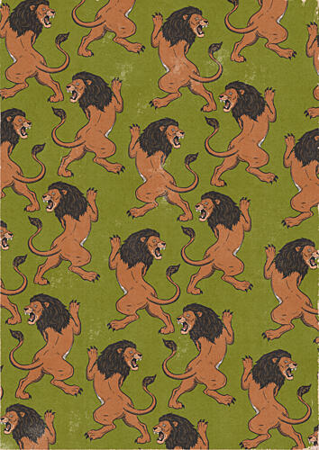 Roaring Lion Pattern Art Print