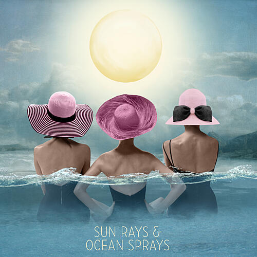 Pink Hats Summer Ocean Plage reproduction