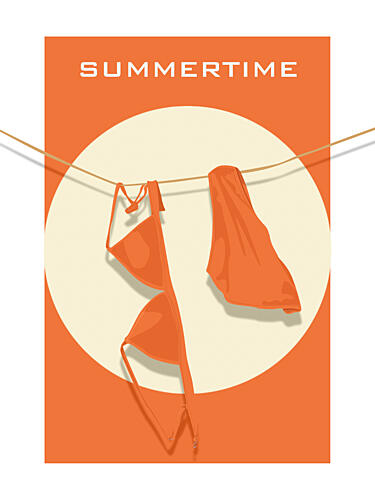 Summertime Laundry Day Minimaliste reproduction