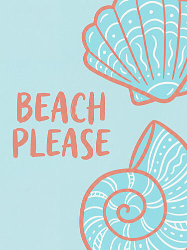 Beach Please Shells Art déco reproduction