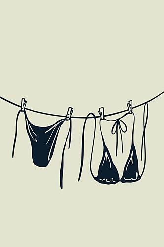 Summer Bikini Clothesline Art Print