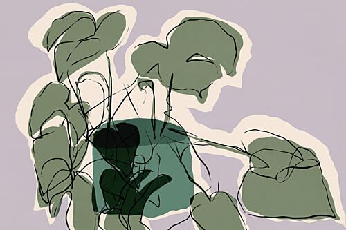 Abstract Potted Plant Art déco reproduction