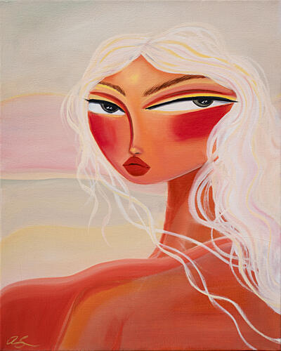 Blonde Sunset Gaze Moderne reproduction