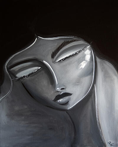 Serene Woman Portrait Moderne reproduction