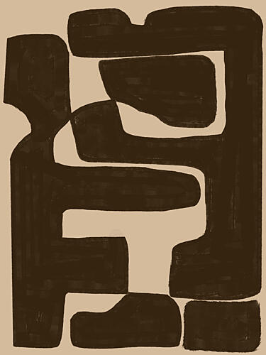 Earthy Abstract Forms Moderne reproduction