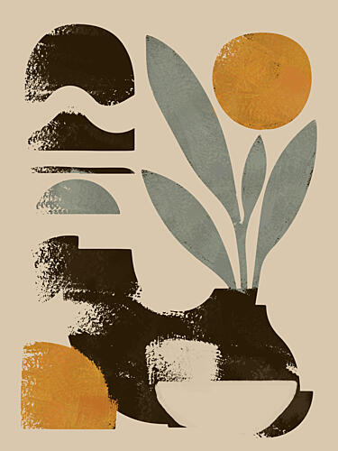 Boho Still Life Shapes Moderne reproduction