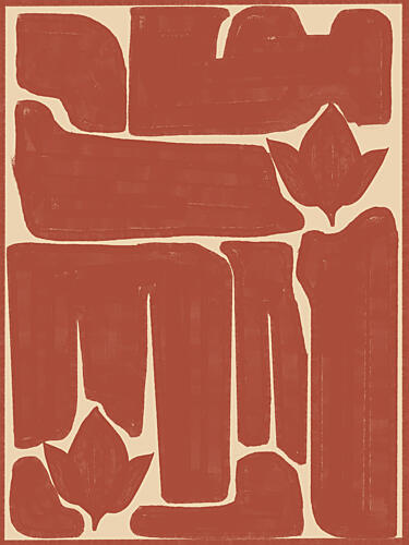 Terracotta Floral Shapes Moderne reproduction