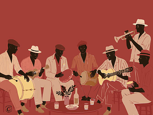 Musicians Jam Session Figuratif reproduction