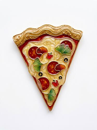 Vibrant Pizza Slice Art Print by Markus Hermannsdorfer
