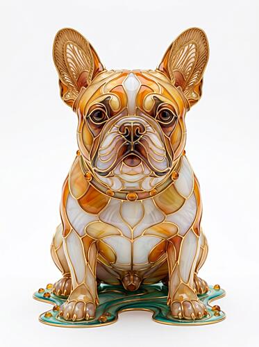 Stained Glass French Bulldog Art Print by Markus Hermannsdorfer