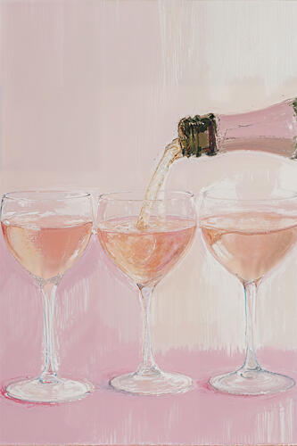 Pouring Pink Champagne Moderne reproduction